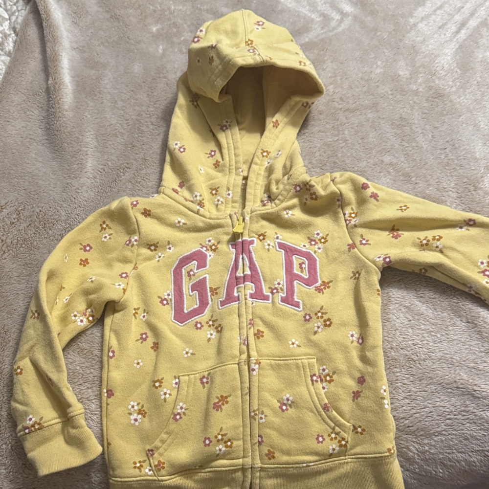 GAP Kids Yellow Hoodie with Floral Design
